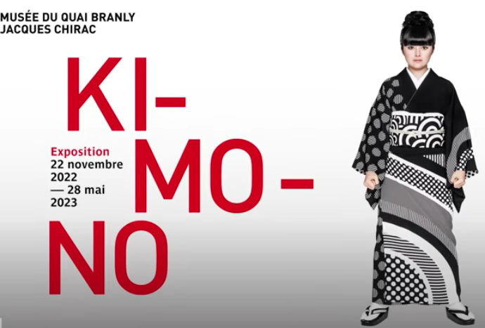 Exhibition of Japanese kimono at the Quai Branly museum in Paris